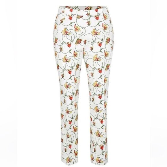 Akris Punto Franca Poppy Dot Print Stretch Cotton Ankle Pants - Picture 3 of 9